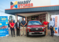 Christmas Jackpot Promotion appearance from left to right
Simone Savory – Senior Manager – Massy Stores, Christpen Bobb-Semple - Massy Stores, Assistant Vice President & General Manager – Massy Stores, Shane Singh – Christmas Jackpot Promotion Winner, Chrystel Taylor – Marketing & Promotions Coordinator – Massy Stores, Shamroy Hope, Store Manager – Massy Stores Ruimveldt