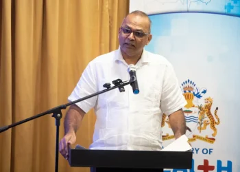 Minister of Health Dr Frank Anthony delivers an overview of the programme
