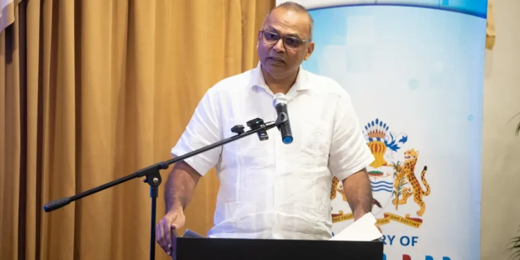 Minister of Health Dr Frank Anthony delivers an overview of the programme