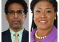 L-R APNU Lead Parliamentarian Dr. Terrence Campbell and FGM Parliamentarian Amanza Walton-Desir