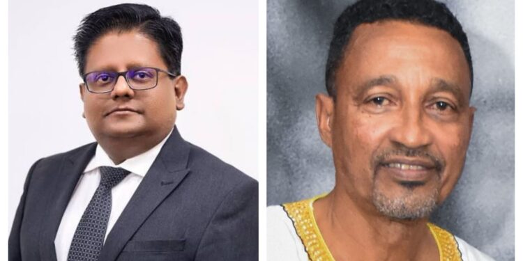 L-R Finance Minister Dr. Ashni Singh and Gerald A. Perreira