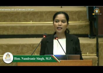 Nandranie Singh MP (WIN) making her presentation on the budget Feb 4, 2026