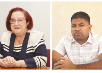 L-R Minister Gail Teixeira and Leader of the Opposition, Azruddin Mohamed