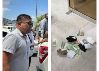 Leader of the Opposition and WIN, Azruddin Moahmed and evidence of the police raid on Wed Feb 11, 2026
