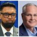L-R- President Irfaan Ali, Exxon Ex Director Darren Wood, STEMGuyana Founder & Ex Director Karen Abrams
