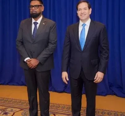 President Dr Mohamed Irfaan Ali and United States Secretary of State, Marco Rubio