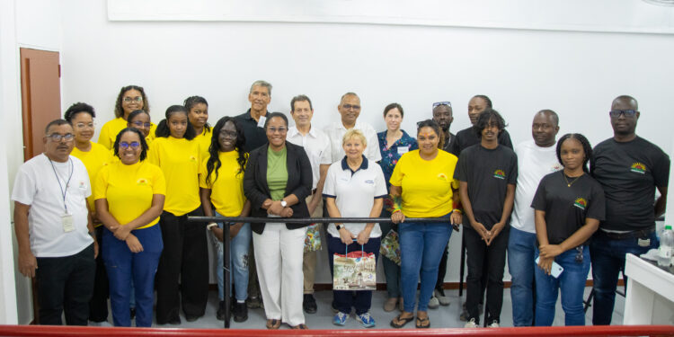 Dr Frank Anthony, Minister of Health and members of ProsthetiKa and the Ministry’s Rehabilitation and Disability Services.