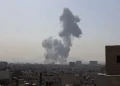 A plume of smoke rises following an explosion in Tehran on Saturday.Credit...Atta Kenare/Agence France-Presse — Getty Images