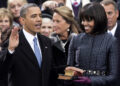 President Bharrat Obama and First Lady Michelle Obama at the January 2013 swearing in