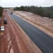 Drone shot of works on the Linden/Mabura road project (dpi photo)