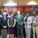 University of Guyana’s Vice-Chancellor Professor Paloma Mohamed Martin, with Dr Robert Robertson, Senior Research Fellow, Commonwealth Institute School of Advanced Studies, University of London and Dr. Bryan DePoy, Provost of Saint Leo University, along with other Conclave participants in the Education Lecturer Theater (ELT) University of Guyana’s Turkeyen Campus.