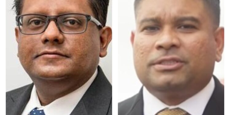 Minister within the Ministry of Finance Dr. Ashni Singh and Leader of the Opposition Azruddin Mohamed