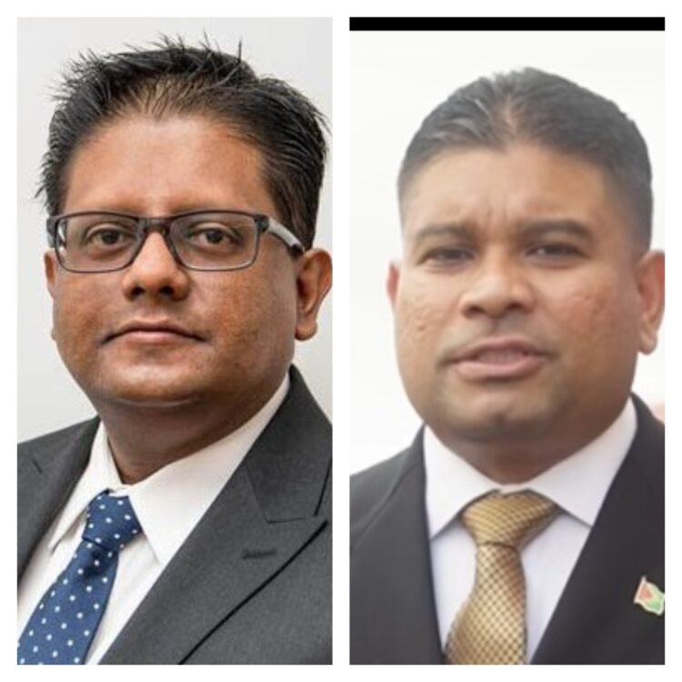 Minister within the Ministry of Finance Dr. Ashni Singh and Leader of the Opposition Azruddin Mohamed