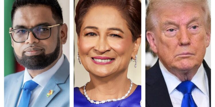 President of The Co-operative Republic of Guyana Dr. Irfaan Ali, Prime Minister of Trinidad and Tobago Kamla Persad-Bissessar and President of the United States of America Donald Trump