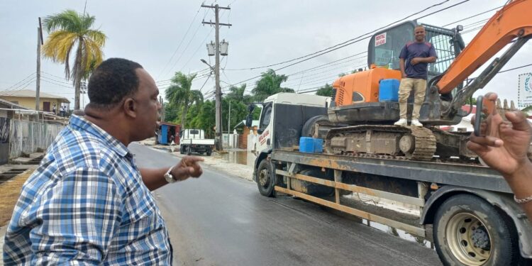 Dr. Stanley Paul allegedly confronting the excavator operator