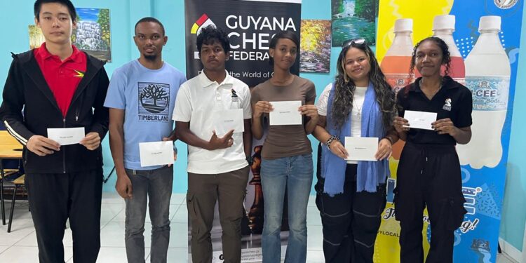 Prize Winners ( L to R) Alexander Zhang, FM Anthony Drayton, CM Sachin Pitamber, Ciel Clement, WCM Sasha Shariff, WCM Jessica Callendar