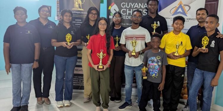 Prize winners for Jade’s Wok, Pinnacle Business Services, and Cubs in Action International sponsored U1400 Rapid Chess Tournament