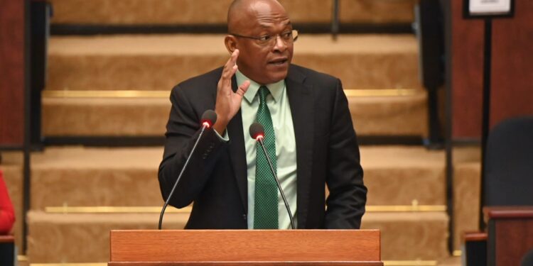Sherod Duncan MP (APNU) delivering his presentation on the 2026 Budget in the National Assembly
