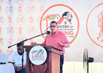 Minister of Housing Collin Croal at the Region Six outreach