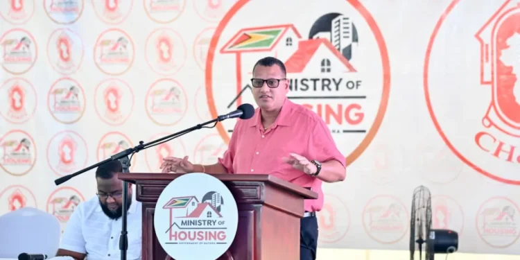 Minister of Housing Collin Croal at the Region Six outreach
