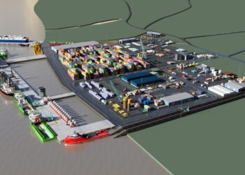 Artist impression of the The US$250 million TriStar Shore Base and Energy Terminal