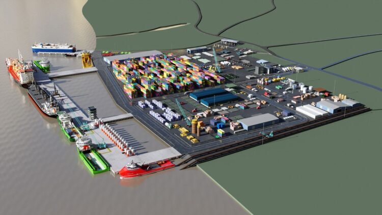 Artist impression of the The US$250 million TriStar Shore Base and Energy Terminal