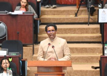 Dr. Terrence Campbell MP (APNU Lead Parliamentarian) during his budget presentation, Thursday Feb 5, 2026