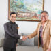 CARICOM Secretary-General, Dr Carla Barnett (L), welcomes India's Ambassador to CARICOM, H.E. Dr. Amit Telang, for a farewell Courtesy Call on 3 February 2026