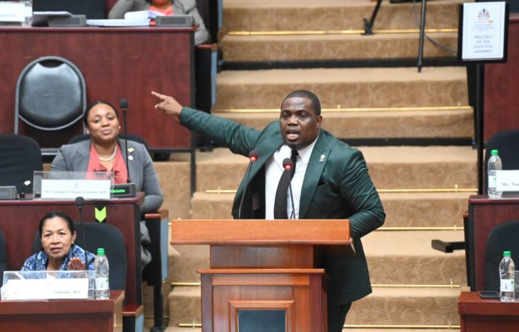 Dexter Todd MP (APNU) delivering his Budget presentation in the National Assembly Thursday Feb 5, 2026