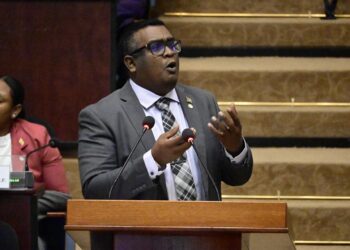Ganesh Mahipaul MP (APNU) making his budget presentation on February 3, 2026
