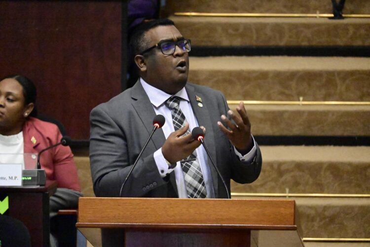 Ganesh Mahipaul MP (APNU) making his budget presentation on February 3, 2026