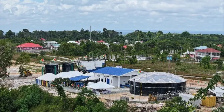 Bird’s eye view of the new Five Miles Water Treatment Plant (DPI photo)