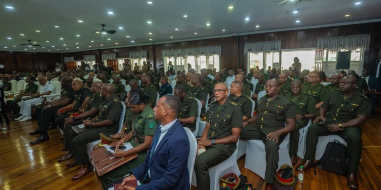 Members of the Guyana Army attending the event on Thursday Feb 5, 2026