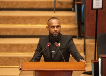 Riaz Z. Rupnarain, M.P. (APNU) during his presentation on Feb 3, 2026