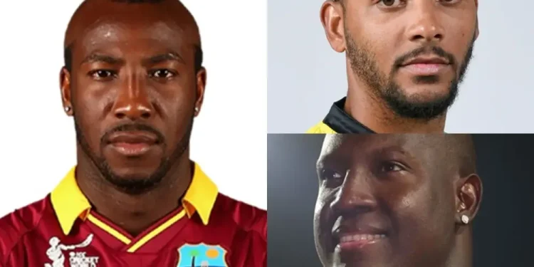 (clockwise, from left) Andre Russell, Brandon King and Rovman Powell)