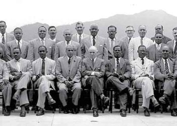 Members of the West Indies Federal Labour Party, established in 1956 under the leadership of Jamaica's Norman Manley