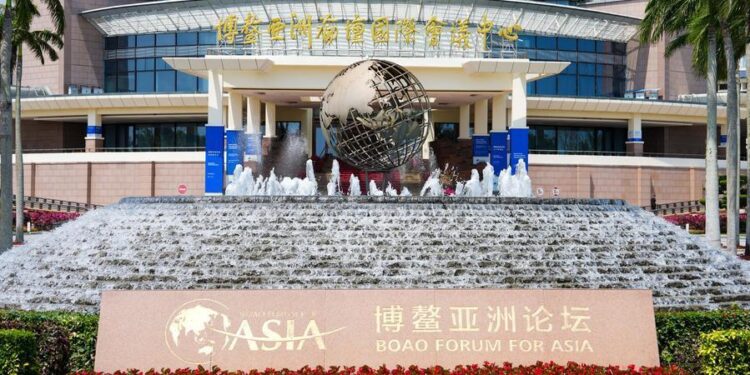 This photo taken on March 23, 2026 shows a view of the Boao Forum for Asia (BFA) International Conference Center in Boao Town of Qionghai City, south China's Hainan Province.  (Xinhua/Yang Guanyu)