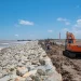 Rubble mound groyne strengthening coastal protection