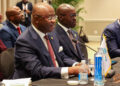 Dr George Elombi, (l) President of Afreximbank, at the 50th Regular Meeting of the Conference of Heads of Government of CARICOM, 24 February 2026