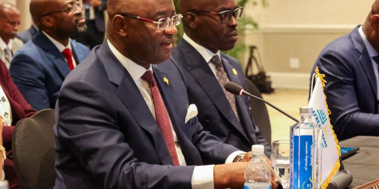 Dr George Elombi, (l) President of Afreximbank, at the 50th Regular Meeting of the Conference of Heads of Government of CARICOM, 24 February 2026