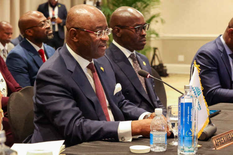 Dr George Elombi, (l) President of Afreximbank, at the 50th Regular Meeting of the Conference of Heads of Government of CARICOM, 24 February 2026
