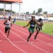 Athletes competing at the National Secondary Schools Track and Field Championships at the Leonora Track and Field Centre.