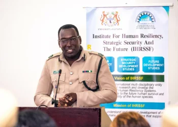 Deputy Director of Prisons, Kevin Pilgrim, delivering remarks at the launch of two courses for prison officers