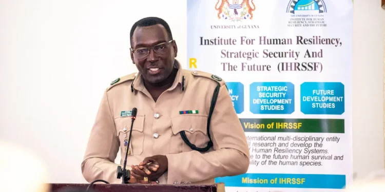 Deputy Director of Prisons, Kevin Pilgrim, delivering remarks at the launch of two courses for prison officers