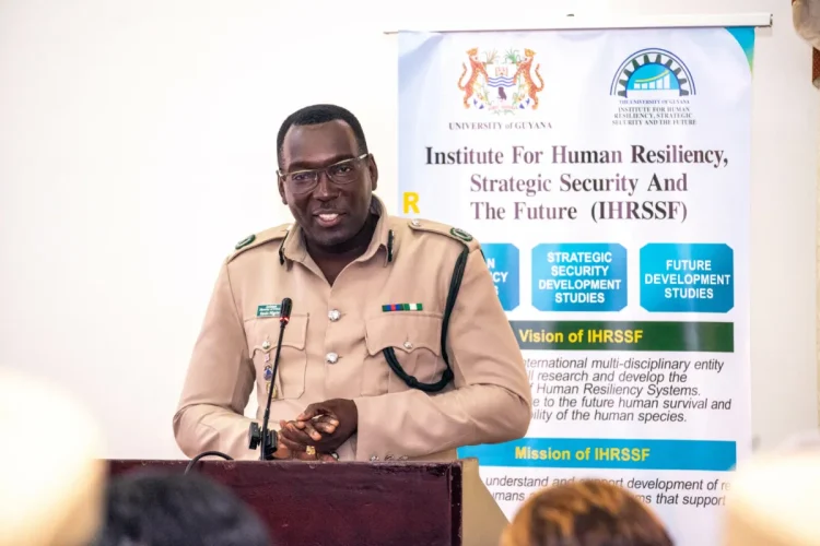 Deputy Director of Prisons, Kevin Pilgrim, delivering remarks at the launch of two courses for prison officers