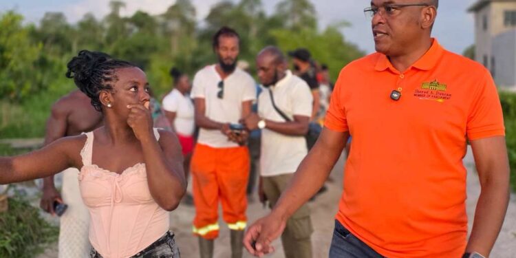 MP Sherod Duncan with the residents evicted from their homes and farms on Friendship, East Bank Demerara