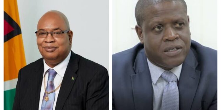 L-R Minister Juan Edghill and City Councillor Lelon Saul
