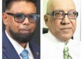 L-R President Irfaan Ali, GHK Lall