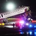 An Air Canada Express plane sits on the tarmac after it collided with a fire truck on the tarmac at LaGuardia Airport on March 23, 2026 in New York City. 
Spencer Platt/Getty Images