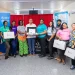 Minister of Health Dr Frank Anthony hands over the thermal ablation devices (DPI photo)